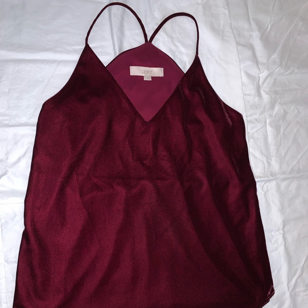 XS Loft red velvet top